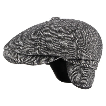 Farnham Striped Wool Flat Cap