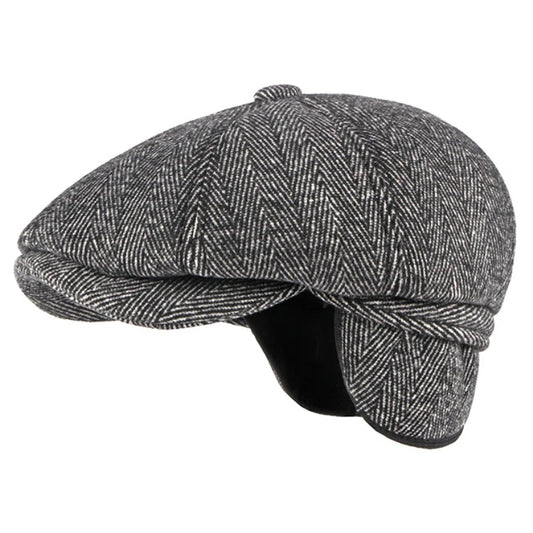 Farnham Striped Wool Flat Cap