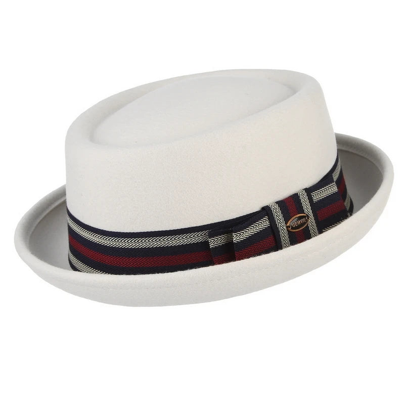 Monaco Blanc Wool Pork Pie Hat – Luxury European Collection