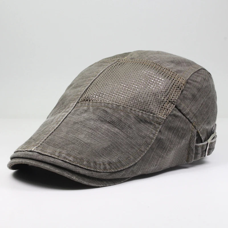 Cotton Mesh Patchwork Ivy Cap | Summer Flat Cap | Urban Caps NZ