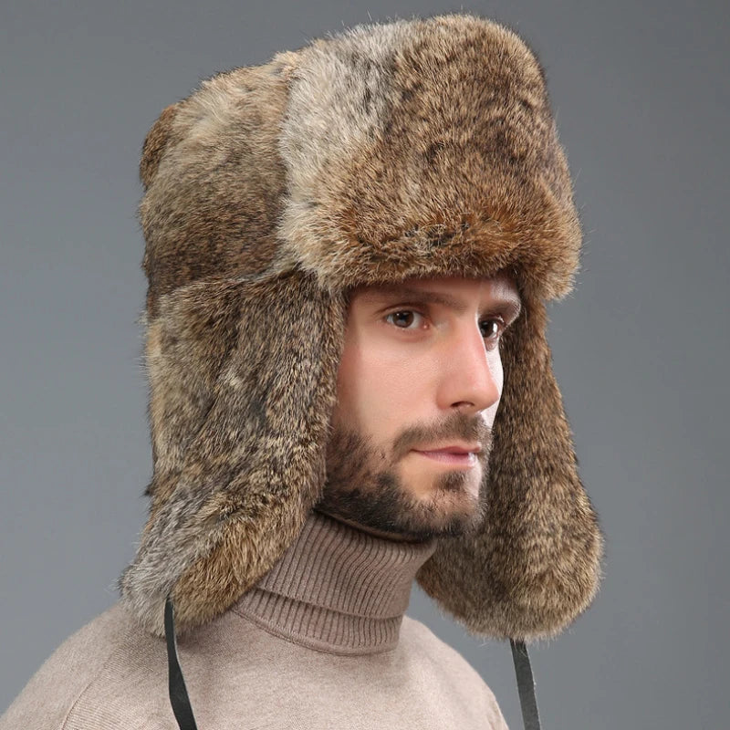 Tromso Real Rabbit Fur Trapper Hat