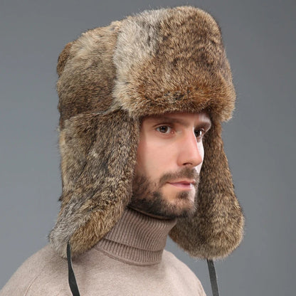 Tromso Real Rabbit Fur Trapper Hat