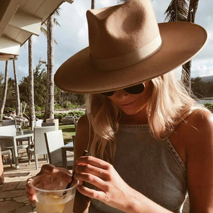 Siena Luxe Wide Brim Wool Fedora – Premium Australian Wool Collectio