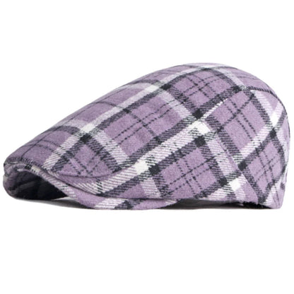 Toulouse Plaid Wool Ivy Cap in Lavender