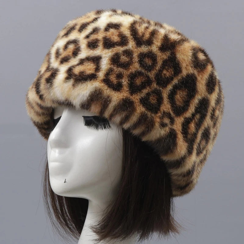 Dudinka Leopard Fur Trapper Hat