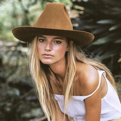 Siena Luxe Wide Brim Wool Fedora – Premium Australian Wool Collectio