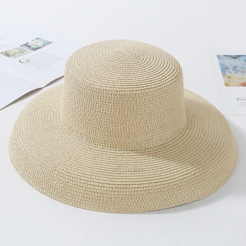 Antibes Floppy Straw Sun Hat in Beige