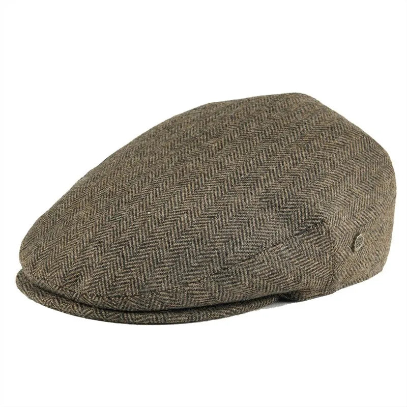 The Arran | 50% Wool Herringbone Scally Cheese-Cutter Cap | Urban Caps NZ