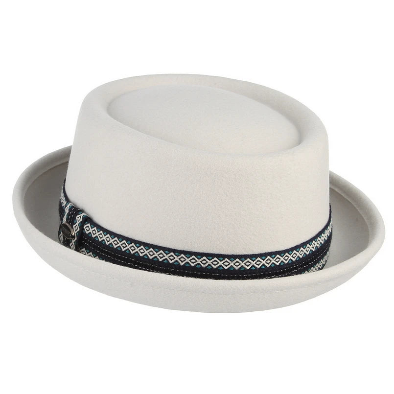 Monaco Blanc Wool Pork Pie Hat – Luxury European Collection