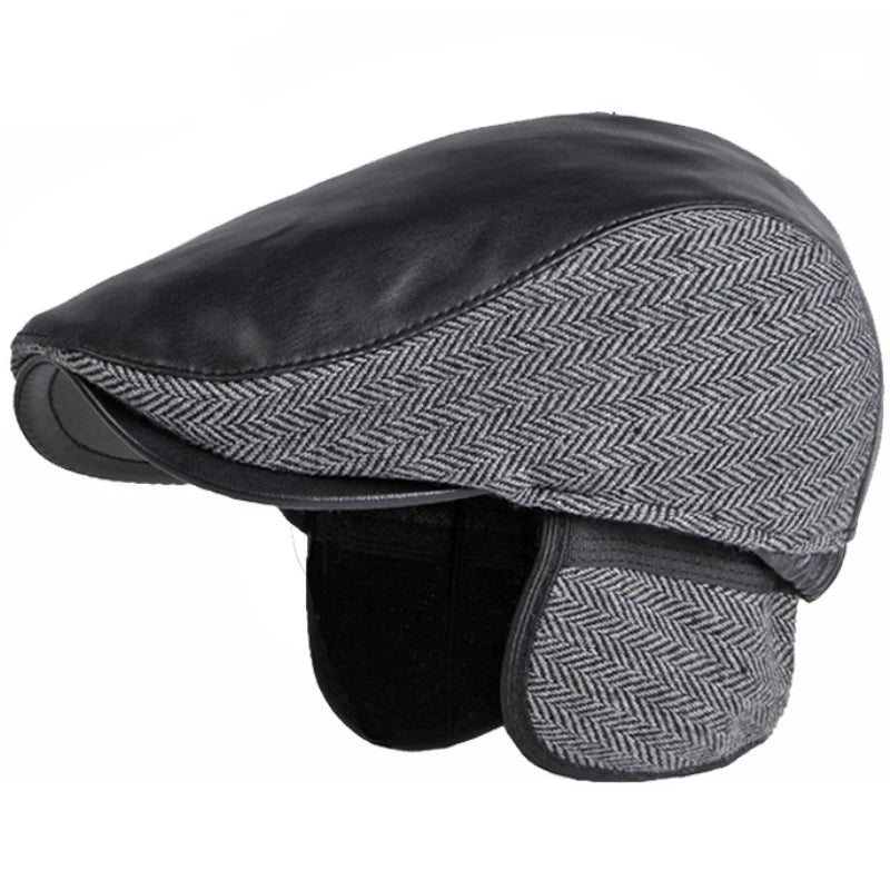 Oban Leather-Trim Ivy Cap in Black