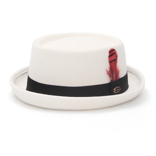 Verona Noir Wool Pork Pie Hat – Premium European Collection