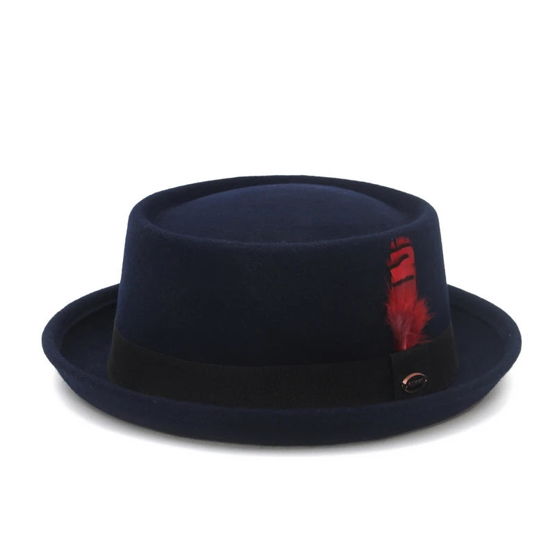 Verona Noir Wool Pork Pie Hat – Premium European Collection