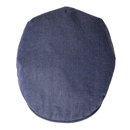 The Ravello | 100% Linen Herringbone Newsboy Flat Cap | Urban Caps NZ