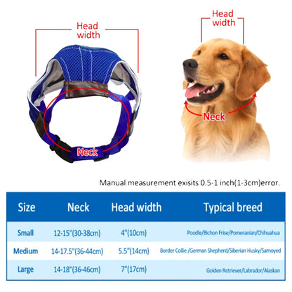 Denim dog baseball cap with ear holes in blue