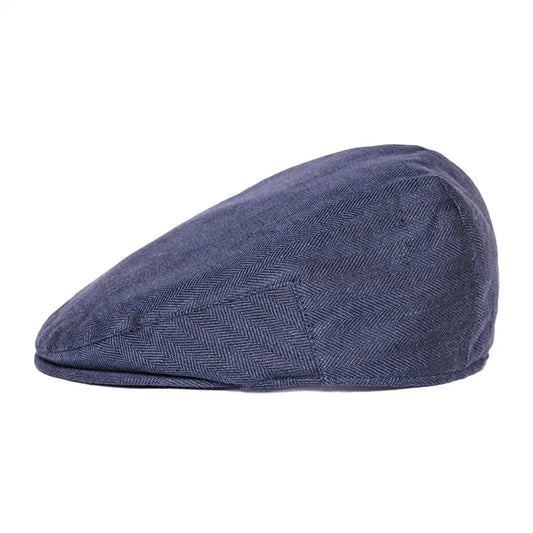 The Ravello | 100% Linen Herringbone Newsboy Flat Cap | Urban Caps NZ