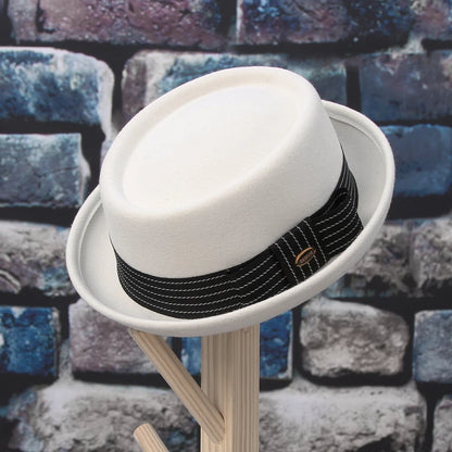 Monaco Blanc Wool Pork Pie Hat – Luxury European Collection