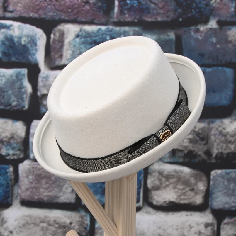 Monaco Blanc Wool Pork Pie Hat – Luxury European Collection