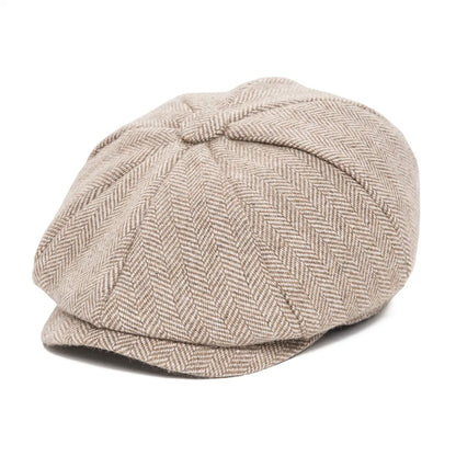 The Wee Argyll | Kids Woolen Tweed Herringbone Newsboy Cap | Urban Caps NZ