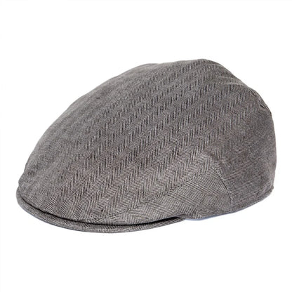 The Ravello | 100% Linen Herringbone Newsboy Flat Cap | Urban Caps NZ