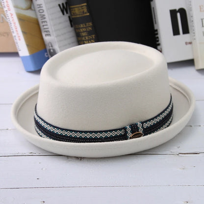 Monaco Blanc Wool Pork Pie Hat – Luxury European Collection