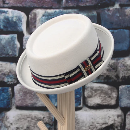 Monaco Blanc Wool Pork Pie Hat – Luxury European Collection