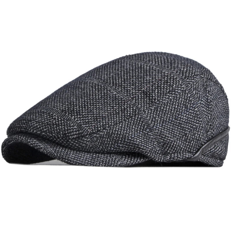 Amalfi Plaid Earflap Ivy Cap in Black