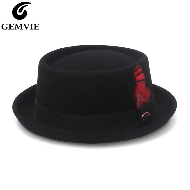 Verona Noir Wool Pork Pie Hat – Premium European Collection