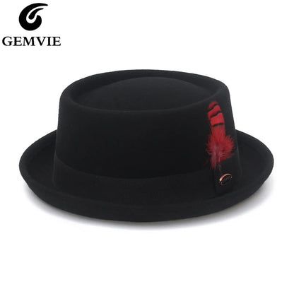 Verona Noir Wool Pork Pie Hat – Premium European Collection