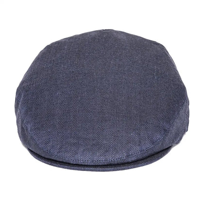 The Ravello | 100% Linen Herringbone Newsboy Flat Cap | Urban Caps NZ