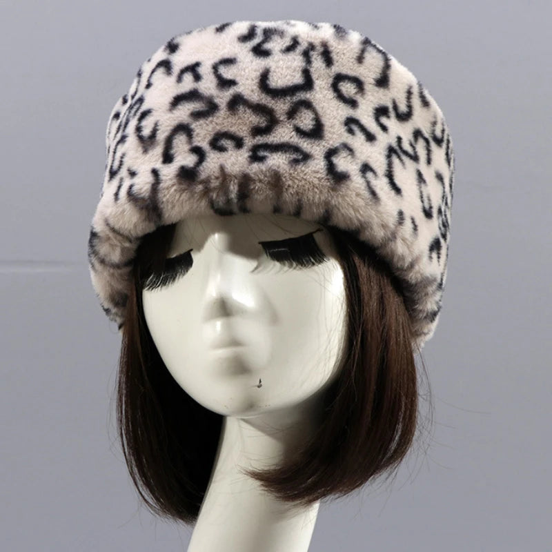 Dudinka Leopard Fur Trapper Hat