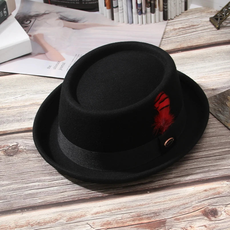 Verona Noir Wool Pork Pie Hat – Premium European Collection