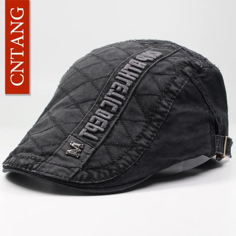 Designer Cotton Letter Buckle Ivy Cap | Retro Flat Cap | Urban Caps NZ