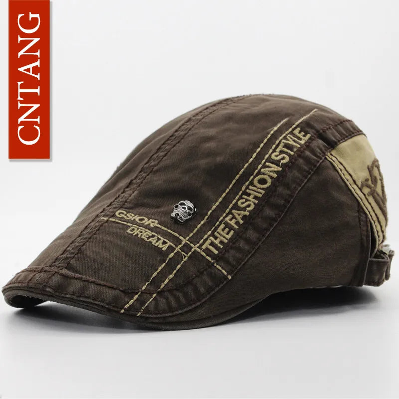 Cotton Button-Top Ivy Cap | Traditional Gentleman's Flat Cap | Urban Caps NZ