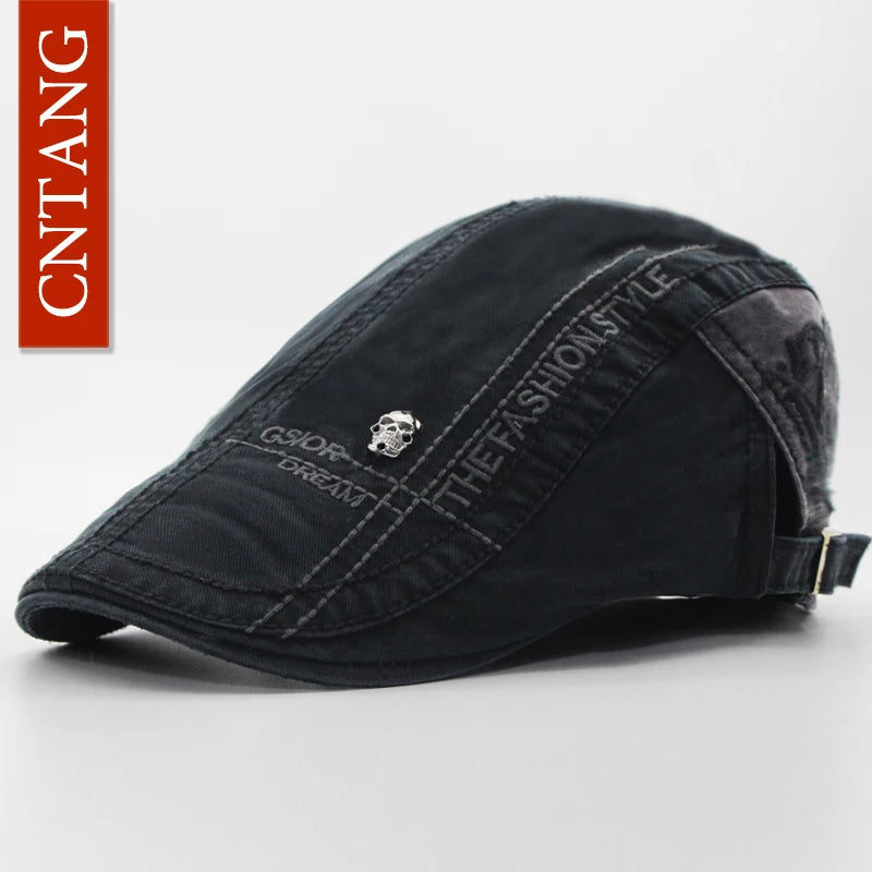 Cotton Button-Top Ivy Cap | Traditional Gentleman's Flat Cap | Urban Caps NZ