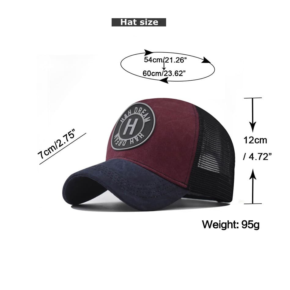 H&H Dream Cotton Trucker Cap - Classic Cotton Trucker Cap With Clean Casual Style