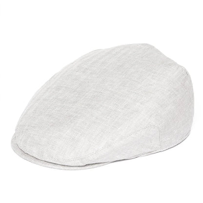 The Como | Herringbone Linen Newsboy Flat Cap | Urban Caps NZ