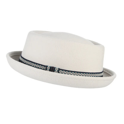 Monaco Blanc Wool Pork Pie Hat – Luxury European Collection