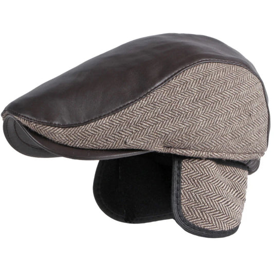 Oban Leather-Trim Ivy Cap in Coffee