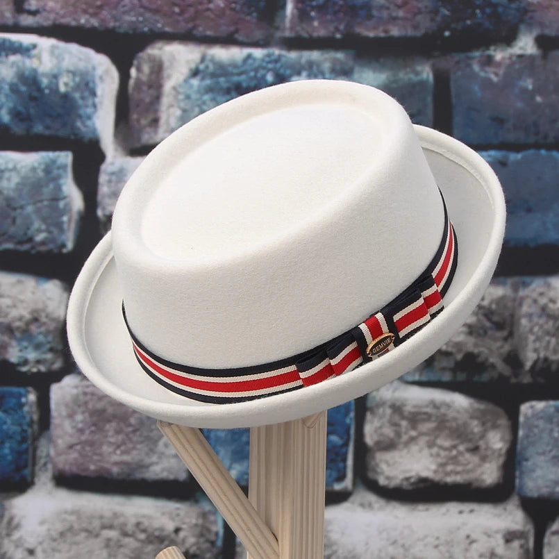 Monaco Blanc Wool Pork Pie Hat – Luxury European Collection