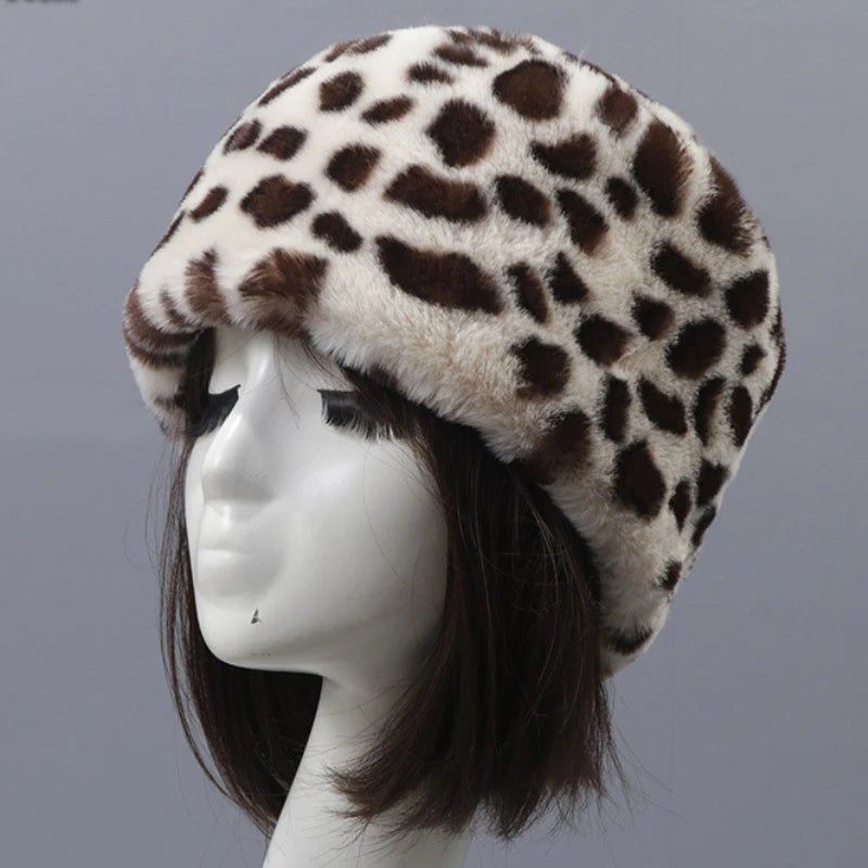Dudinka Leopard Fur Trapper Hat
