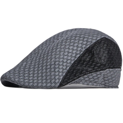 Dijon Mesh Patchwork Ivy Cap in Grey With Black