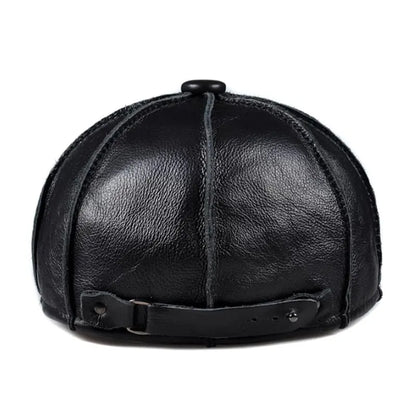 Hampton Genuine Leather Newsboy Cap - Timeless Leather Cap With Classic Newsboy Silhouette