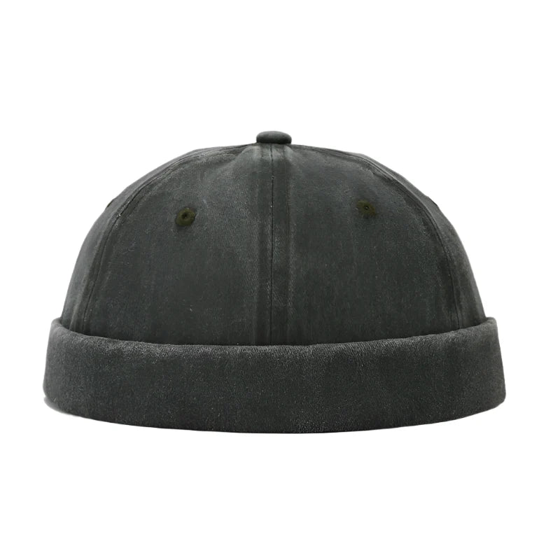 Harlem Washed Cotton Docker Cap - Casual Washed Cotton Cap For Relaxed Streetwear