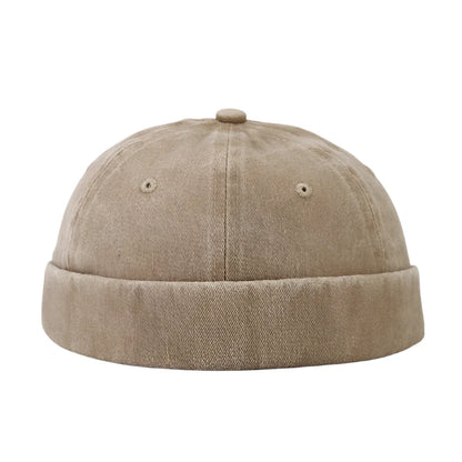 Harlem Washed Cotton Docker Cap - Casual Washed Cotton Cap For Relaxed Streetwear