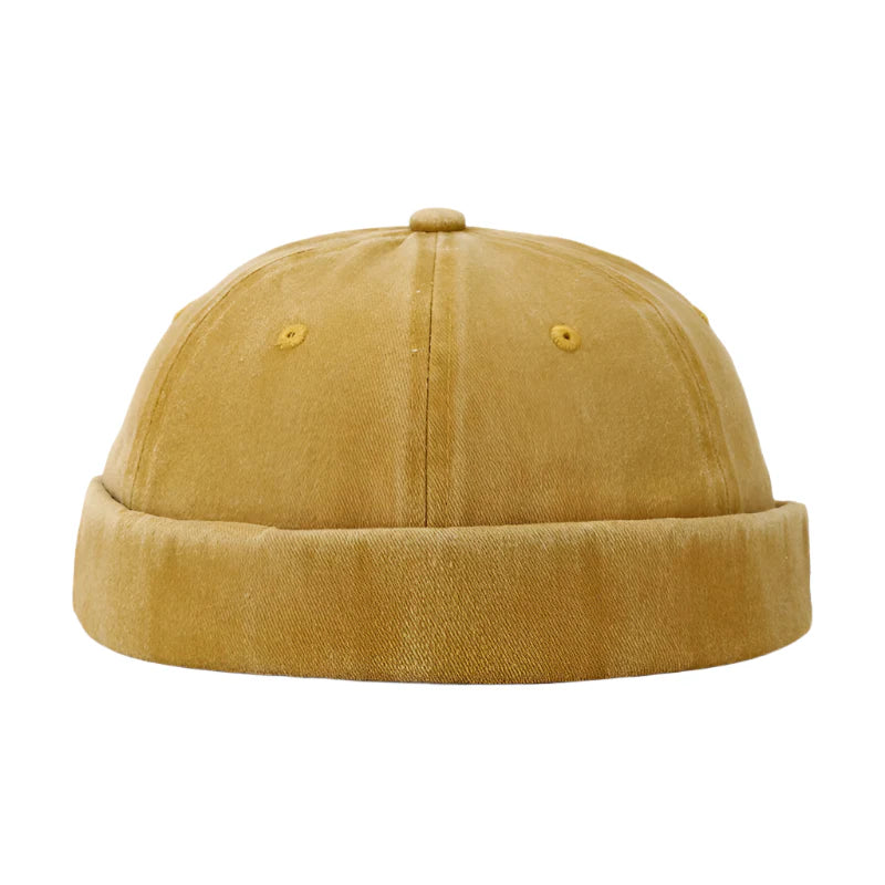 Harlem Washed Cotton Docker Cap - Casual Washed Cotton Cap For Relaxed Streetwear