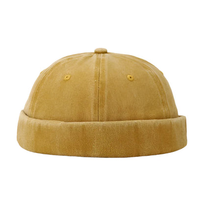 Harlem Washed Cotton Docker Cap - Casual Washed Cotton Cap For Relaxed Streetwear
