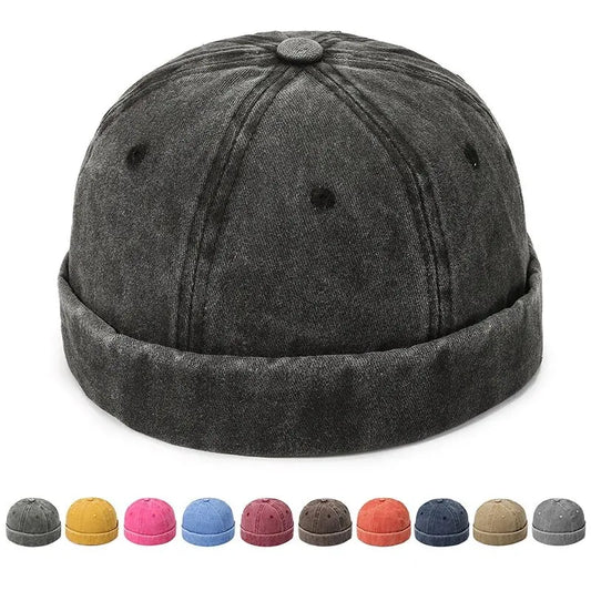 Harlem Washed Cotton Docker Cap - Casual Washed Cotton Cap For Relaxed Streetwear