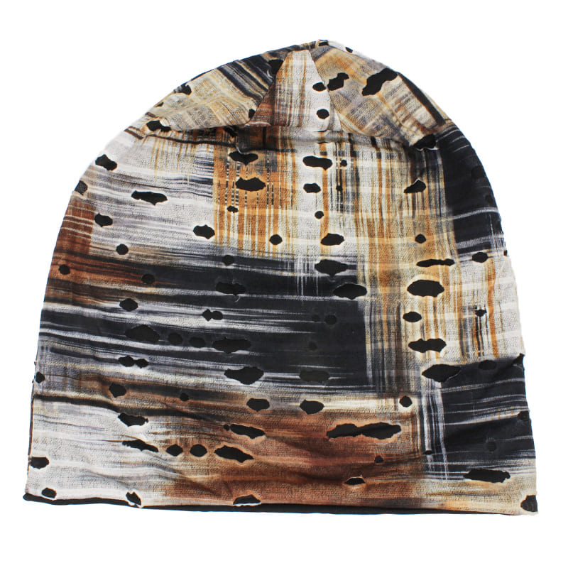 Harlem Ripped Striped Beanie For Modern Street Style - Urban Caps