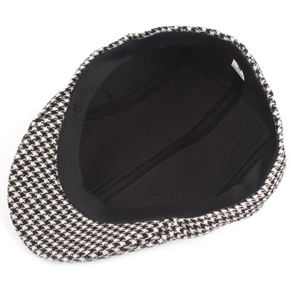 Harris Houndstooth Flat Cap - Timeless Cotton Cap For Casual And Smart Looks For Modern