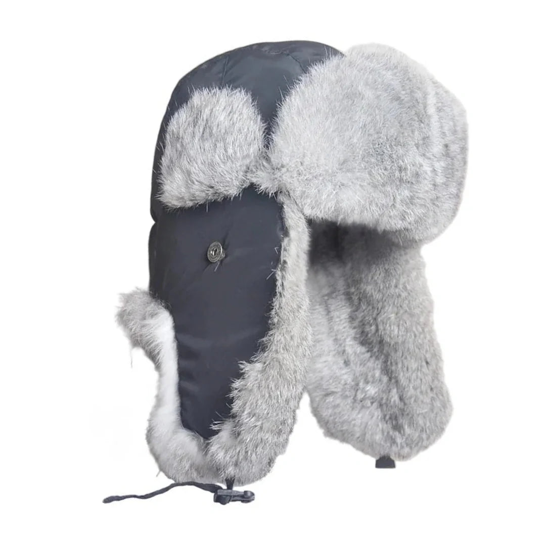 Hastings Winter Fur Trapper Bomber Hat - Rugged Cold Weather Fur Trapper With Organic Cotton